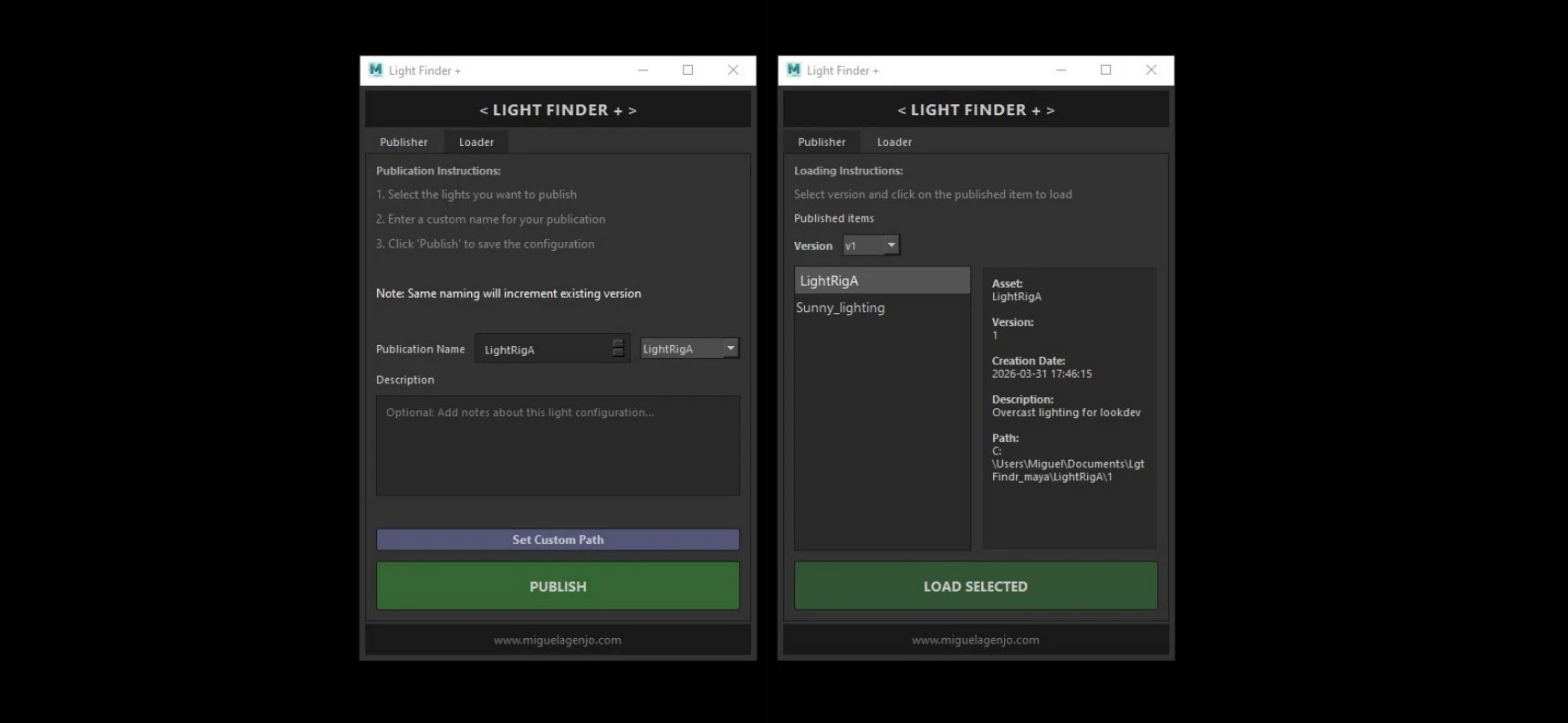 Lighting Finder Tool UI